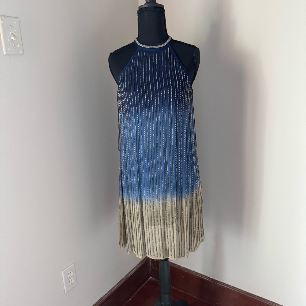 Chelsea & Violet Blue and Beige Dress - Picture 4 of 7
